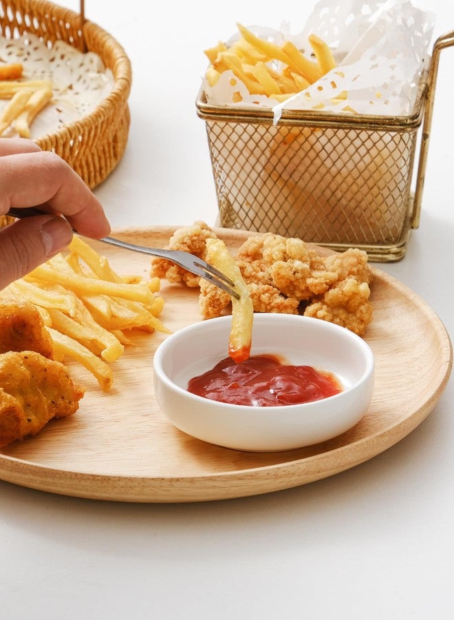 YJR Ceramic Japanese Side Dishes, Seasoning Dishes, Dipping Bowls - 3.5 Inch, with Metal Stand for Ketchup Soy Sauce BBQ Party, Set of 6, White - Image 4