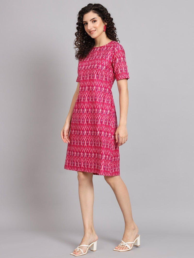 Powersutra A-Line Printed Dress in Pink for Women - Image 5