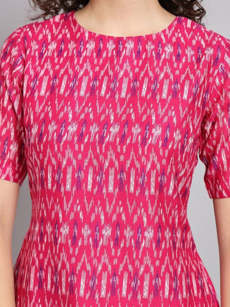 Powersutra A-Line Printed Dress in Pink for Women - Image 2