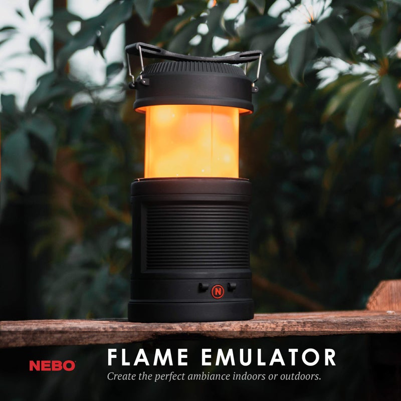 NEBO فانوس NEBO BIG Poppy، مصباح يدوي وبنك طاقة | 300 لومن، 15 ساعة وقت تشغيل، مصباح LED قابل لإعادة الشحن، محاكي لهب قابل للظهور ووضعيات الفانوس، مقاوم للماء، يتضمن كابل شحن Micro-USB - Image 4