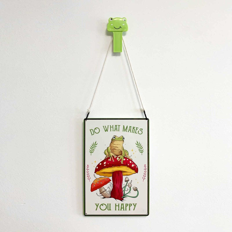 CrazySign Funny Frog Mushroom Decor Metal Sign – Cute Cottagecore & Forest Decor for Bathroom, Kitchen, Bedroom，12 x 8 Inch (247) - Image 3