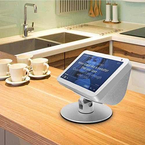 ATOPHK Adjustable Stand only for Echo Show 8 / Echo Show 8 (2nd Gen), Tilt + Swivel Stand，aluminum stand with 8 magnets Silver - Image 4