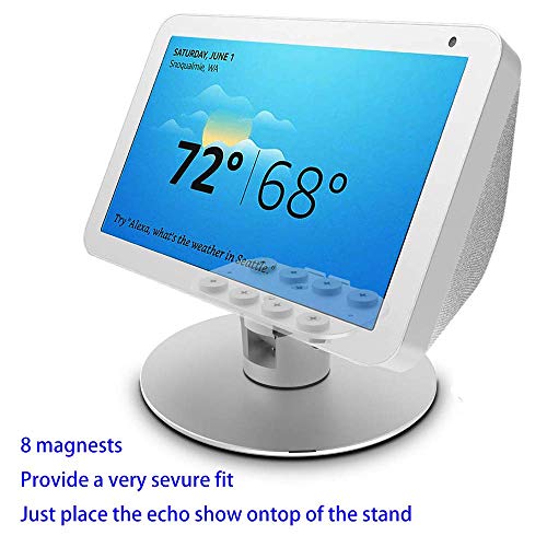 ATOPHK Adjustable Stand only for Echo Show 8 / Echo Show 8 (2nd Gen), Tilt + Swivel Stand，aluminum stand with 8 magnets Silver - Image 5