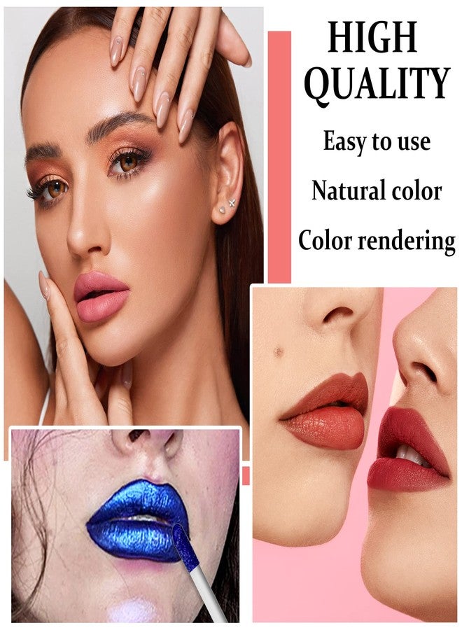 QIUFSSE 2PCS Peel Off Lip Stain Lip Tint Matte Liquid Lipstick Nude Lip Gloss Long Lasting Waterproof Lip Tint Stain Non-stick Cup Peel Off Lipstick Lip Makeup for Women Girls （01#+02#） - Image 3