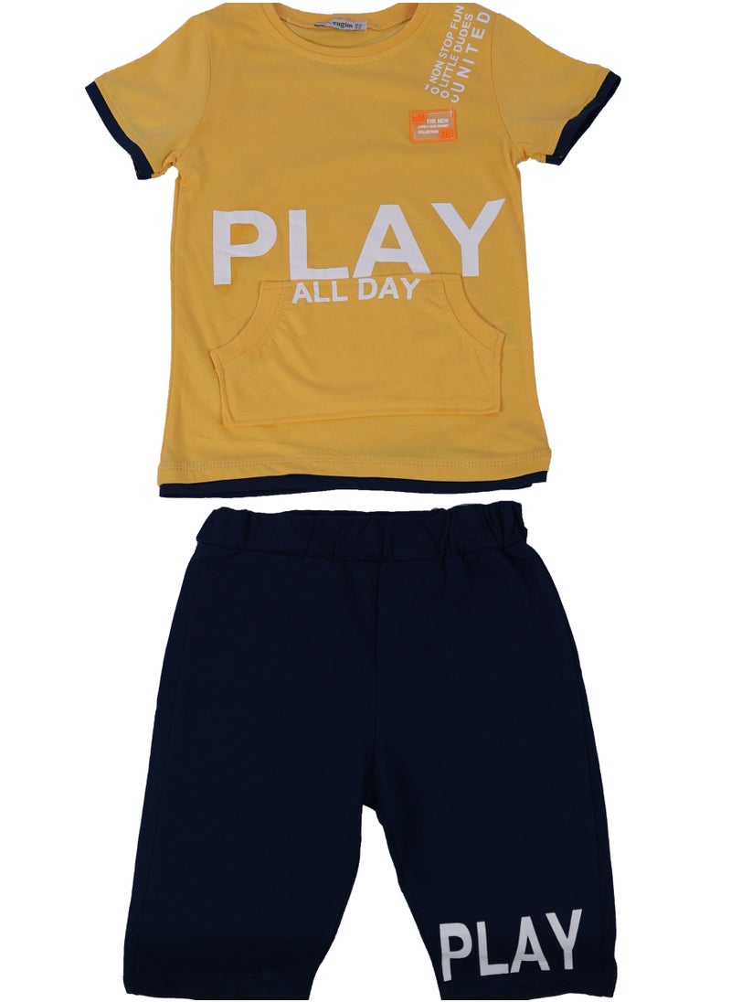 Generic - Kids Pengim T-shirt & Pants in Yellow - Image 1