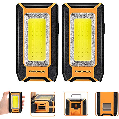 innofox 2-Pack LED Rechargeable Magnetic Work Light 40W 1500 Lumens, Hanging Hook with 3 Modes, LED Work Light for Car Repair, Camping, and Hurricane Use - Image 1