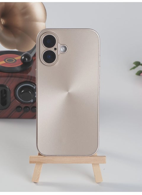 for iPhone 16 Case, Glossy Coating Phone Cases with Camera Lens Protector Soft TPU Shockproof Protective Cover