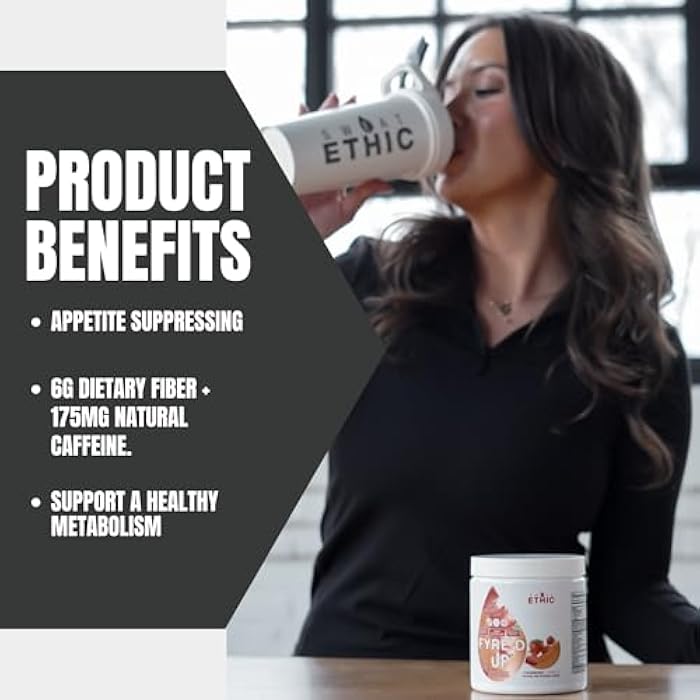 Sweat Ethic FYRE’D UP Energizing Appetite Suppressant, 200MG Natural Caffeine, Supports Active Lifestyle & Craving Control, Easy-Mix Powder for Pre Workout Energy, Mango Pineapple Flavor, 30 Servings - Image 3