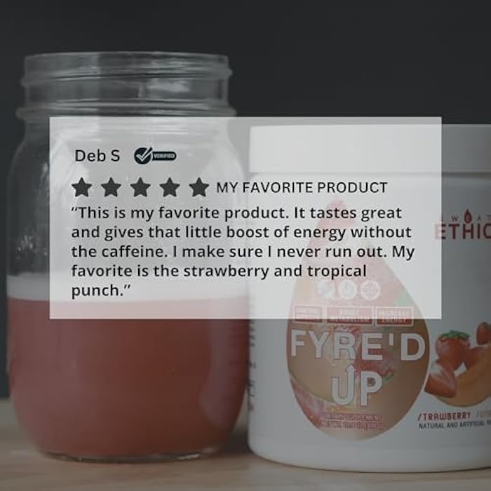 Sweat Ethic FYRE’D UP Energizing Appetite Suppressant, 200MG Natural Caffeine, Supports Active Lifestyle & Craving Control, Easy-Mix Powder for Pre Workout Energy, Mango Pineapple Flavor, 30 Servings - Image 4