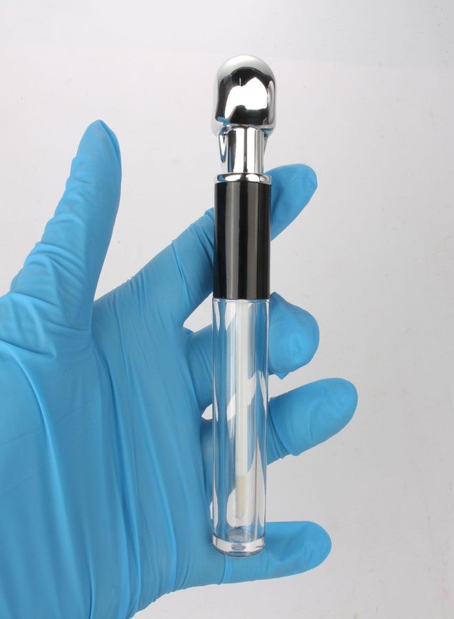 COSIDEA 8pcs Empty Round 5ml 0.17oz Silver skull lip gloss tubes with wand fancy Lipgloss tube containers for lip oil packing - Image 3