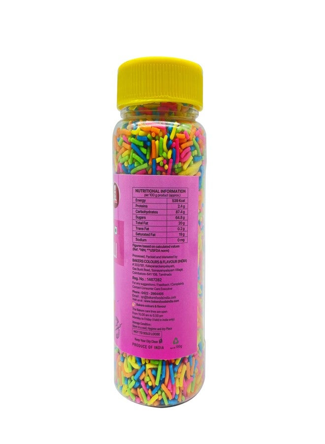 BAKERS Fantasy Colorful Vermicelli Sprinkler | Sprinkle Decorations for Cake Decor | Pack of 3 (100 gm x 3) - Image 3
