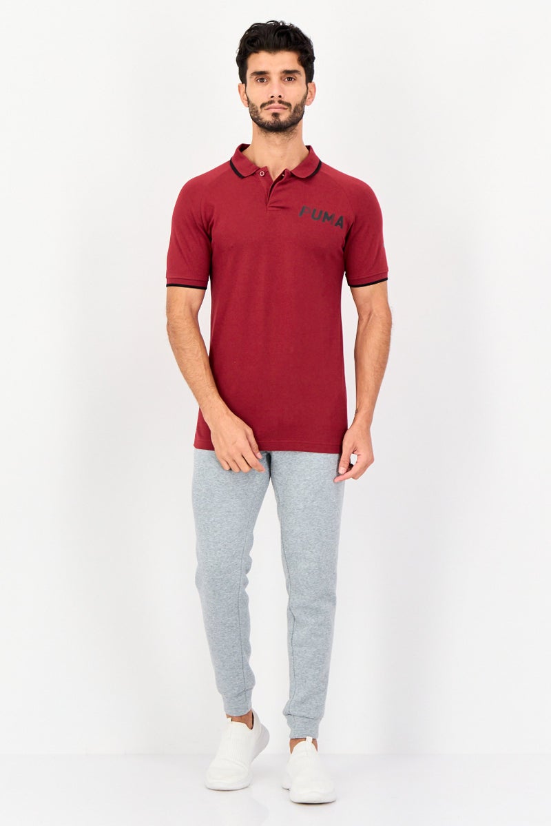 PUMA Men Sportswear Fit Short Sleeve Outdoor Polo Shirt, Maroon - Image 3