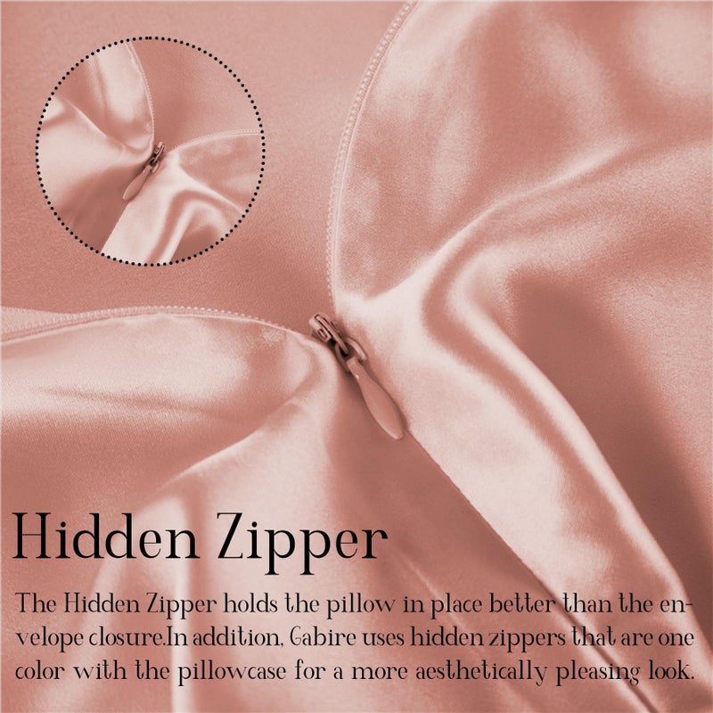 Gabire Mulberry Silk Pillow Case for Hair and Skin Prevent Acne Pillowcases Both Sides Real Silk Pillowcases Organic Silk Pillowcase with Hidden Zipper  Coral Pink  Queen (20""?30"") - Image 4