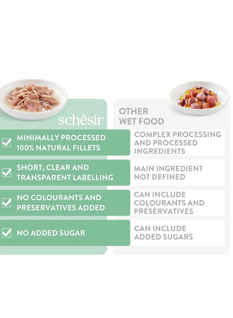 شيسر طعام القطط الرطب المتكامل والمتوازن في علبة جيلي [عبوة متعددة] - تونة مع سمك القاروص - (6 × 50 جم) - Image 3