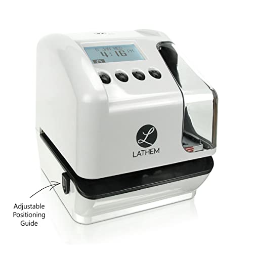 Lathem LT5000 Electronic Multi-Line Date and Numbering Document Stamp Time Clock, Clear, Gray, 7.1" x 6.1" x 7" - Image 3