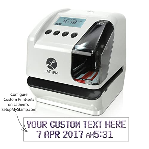 Lathem LT5000 Electronic Multi-Line Date and Numbering Document Stamp Time Clock, Clear, Gray, 7.1" x 6.1" x 7" - Image 4