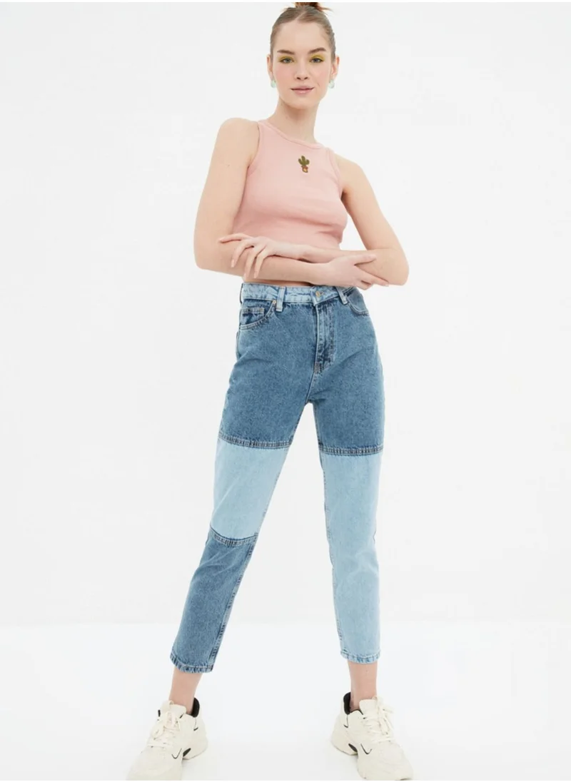 trendyol Colorblock Mom Jeans