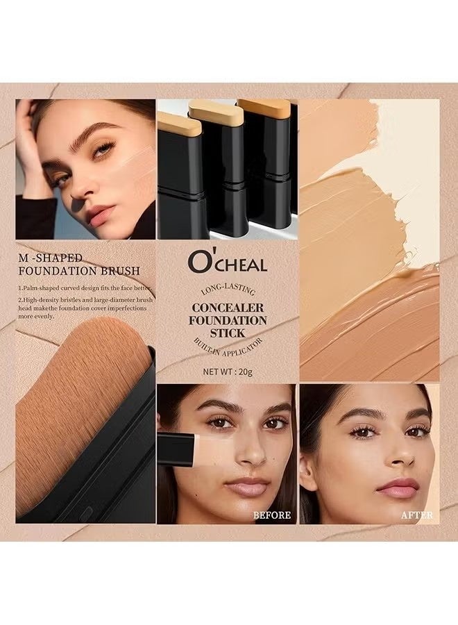 OCHEAL Concealer Foundation Stick ,Long-wear Lightweight Brighten Stick, Blemish Contouring ,Face Concealer Beauty Makeup ,02#NATURE - Image 4