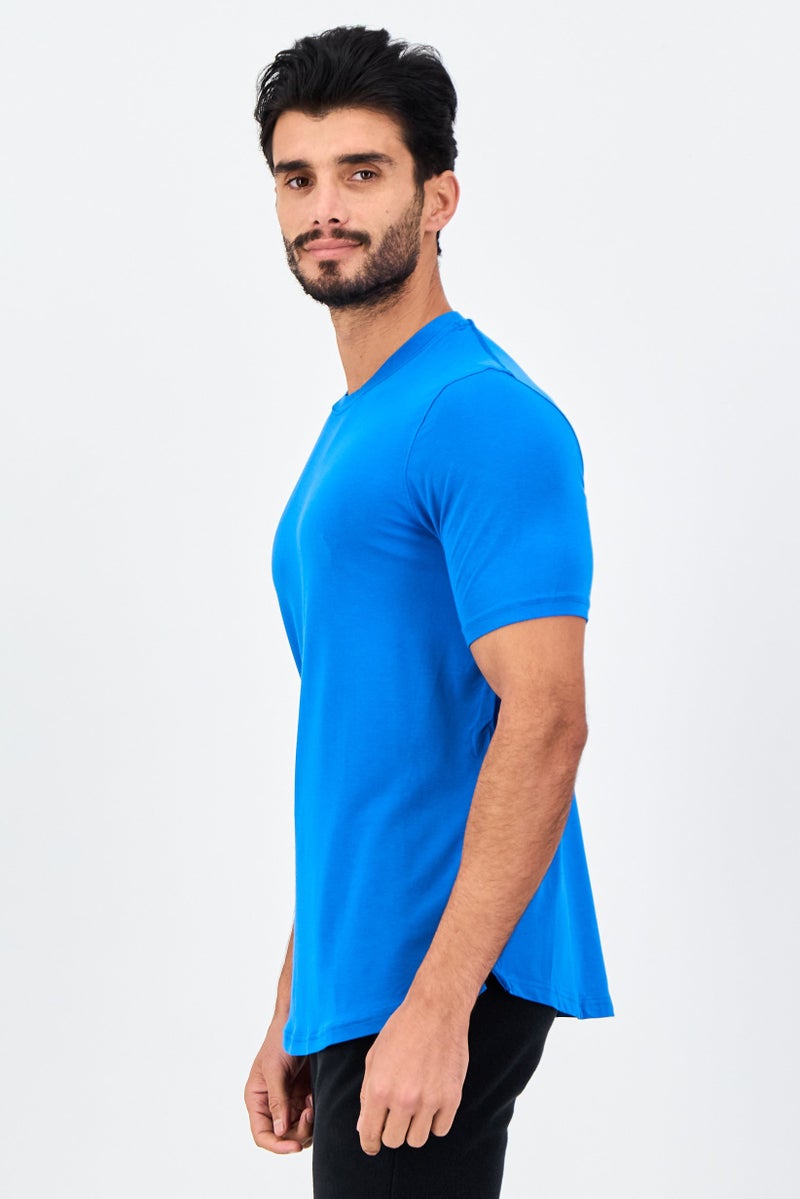 UNDER ARMOUR تي شيرت رياضي للرجال بأكمام قصيرة مناسب في الهواء الطلق، أزرق - Image 2
