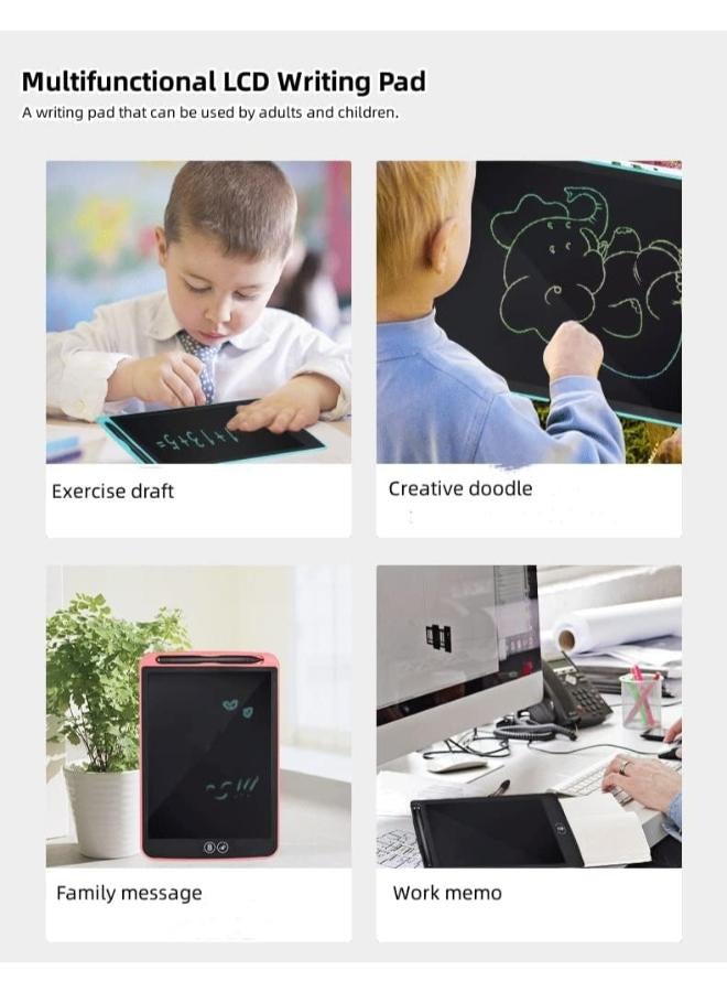 10 Inch Colorful LCD Writing Tablet, Toddler Doodle Board Electronic Drawing Writing Pad for Kids, Reusable and Portable Educational and Learning Toys Gifts for 3 4 5 6 7 Year Old Girls Boys (Blue) - Image 2