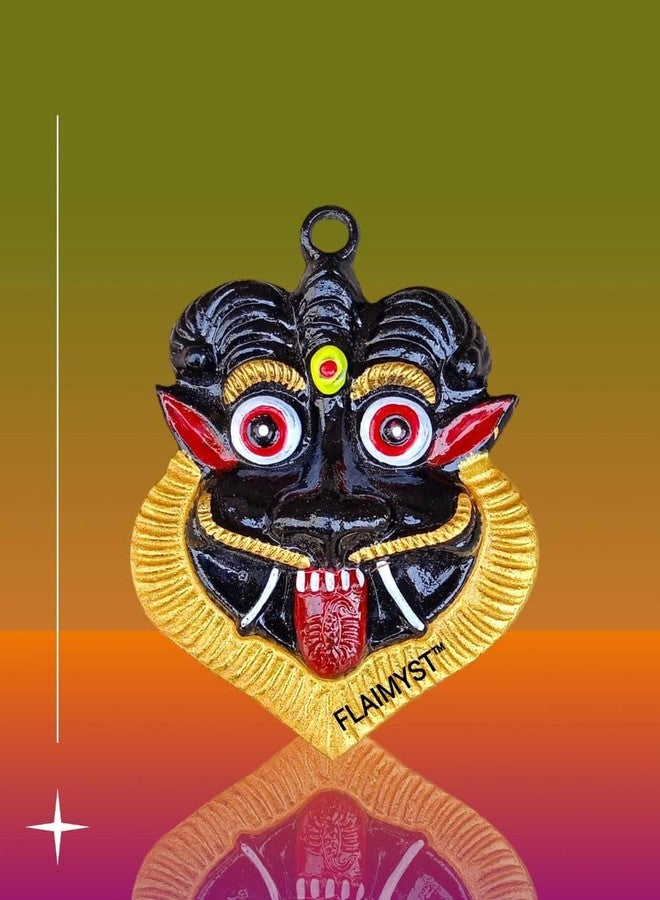 FLAIMYST Metal Nazar Battu for Home Entrance Mahakal Face Mask Nazar Battu Evel Eyes Protection Home Shops office Entrance (Black_10 x 9 cm) SPN-WF2D5B - Image 3