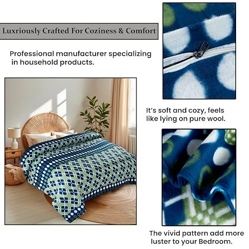 CHANDRAVATI Fleece|| Quilt Cover/Duvet Cover/Rajai Cover/Blanket Cover for Winters (CC-Blue, 60x90) - Image 4