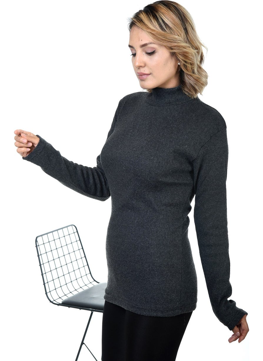 Belifanti Collection - سويت شيرت نسائي نصف طوق مدخن - Image 1