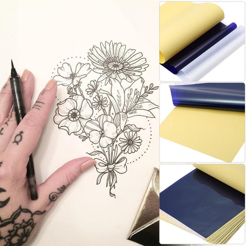 50 Sheets Tattoo Transfer Paper Tattooing Thermal Paper Transfer Stencil Paper Tattoo Paper for Tattoo Supplies Kit - Image 5