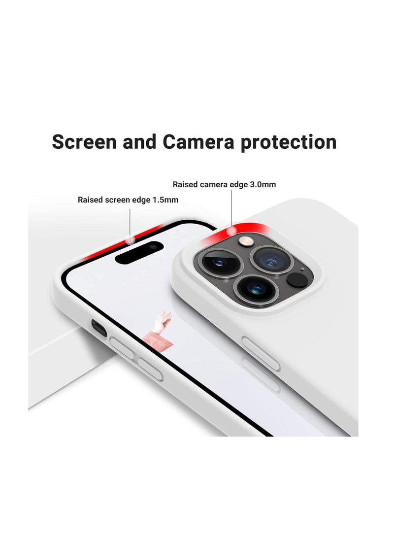 Generic - Compatible with iPhone 14 Pro Case, Liquid Silicone Case, Full Body Protective Cover, Shockproof, Slim Phone Case, Anti-Scratch Soft Microfiber Lining, 6.1 inch white - Image 1