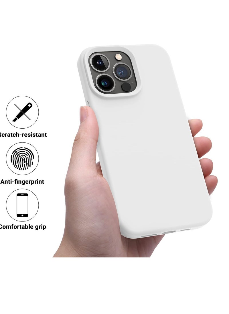Generic - Compatible with iPhone 14 Pro Case, Liquid Silicone Case, Full Body Protective Cover, Shockproof, Slim Phone Case, Anti-Scratch Soft Microfiber Lining, 6.1 inch white - Image 1