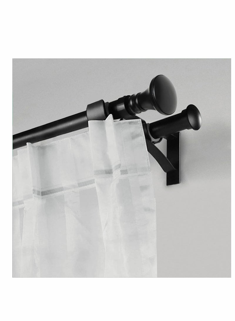 SOLARAE Curtain Double Rod Holder, Heavy Duty Curtain Rod Holder for 1" Curtain Rod, Curtain Rod Hook for Wall Black Double Curtain Holder Hook, 3 Piece Curtain Rod Holder - Image 5