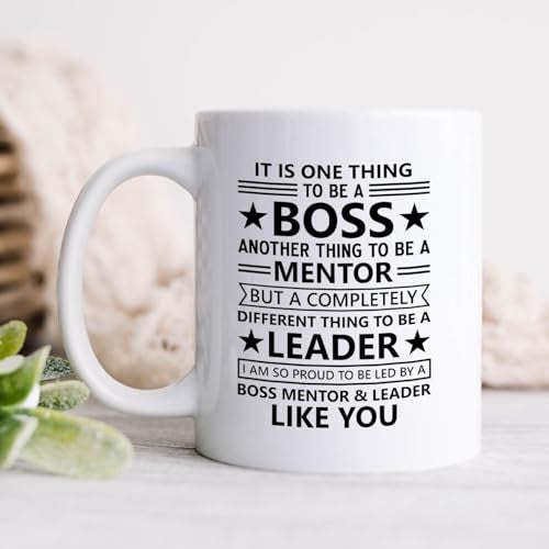 DAYS Motivational Quote Christmas Boss Mentor Leader Ceramic Coffee Mug 325ml - Gift for Bosses, Managers, Retirement, Promotion - the Office Farewell Present for Men Women - Image 1