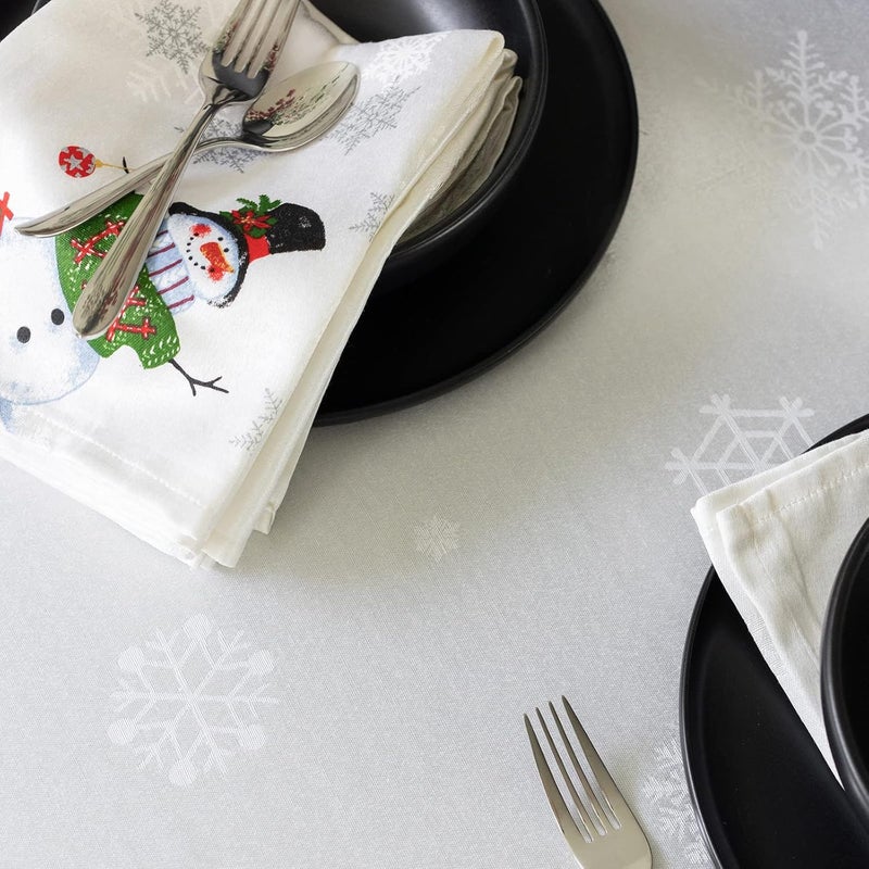 Benson Mills Believe Snowman Engineered Printed Fabric Cloth Napkins for Christmas Winter and Holiday Tablecloths Believe Snowman 19 x 19 Napkins Set of 4 - Image 4