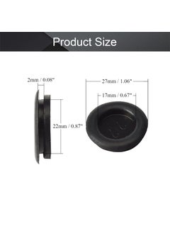 Fielect Fielect 20Pcs 22mm Rubber Grommet Eyelet Ring Gasket Wire Grommets O Ring Electric Cable Protector Rubber Grommets for Wiring Black  - Image 2