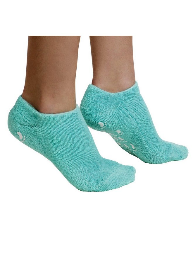 EMILYSTORES - EMILYSTORES Green Moisturize Soften Repair Cracked Skin Moisturizing Treatment Full Gel Jojoba Oil Vitamin E Spa Socks 1Pair - Image 1