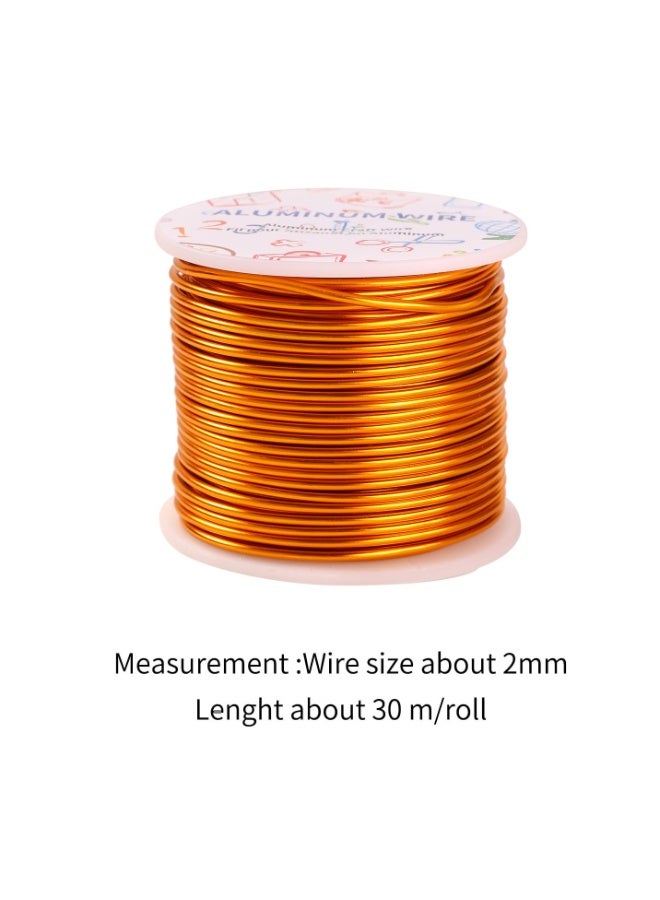VITION Aluminium Wire 2mm x 30m for Jewellery Making, DIY Craft Beading, Decorative Floral (Gold) - Image 2