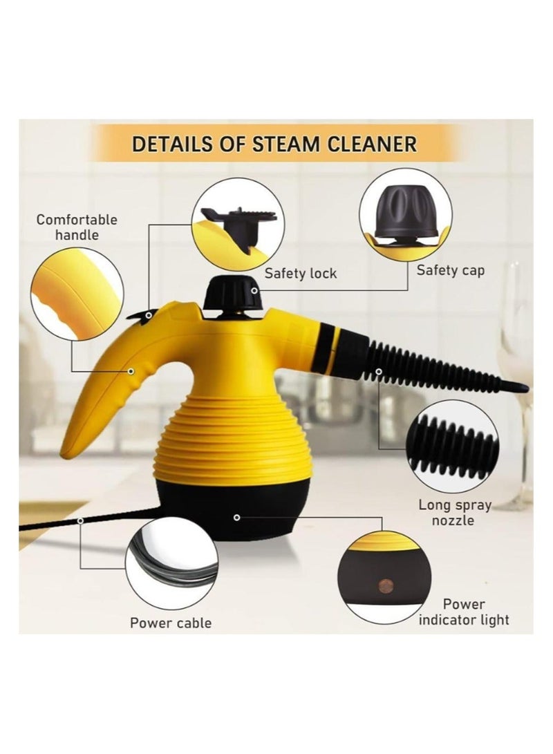 دينكس منظف بخاري محمول باليد 1200 واط متعدد الوظائف بدرجة حرارة عالية مع 9 قطع ملحقات مناسبة للمطبخ والحمام والزجاج والمنزل لإزالة الأوساخ والبقع الصعبة من الأسطح المختلفة - Image 4