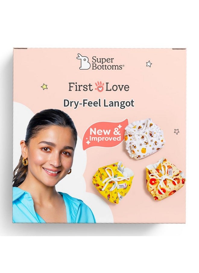 Superbottoms Dry Feel Padded Langot - Pack Of 3- Cotton Langot |Cloth Nappy With Gentle Elastics & A Superdryfeel Layer On Top (Sweet Tooth Collection, Size 2 (Fits 5-10 Kg))  - Image 1