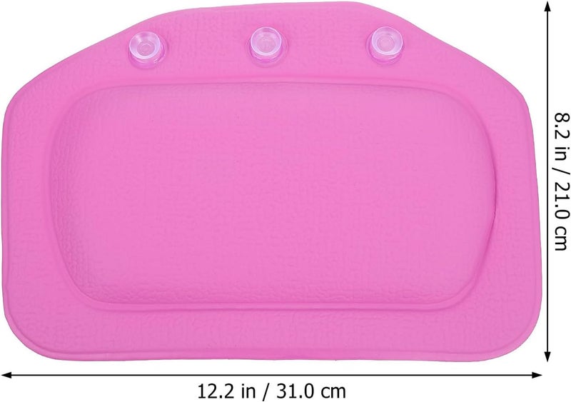 Garneck Spa Bathtub Pillow with Suction Cups, PVC Foam Bath Neck and Shoulder Support Cushion, Non-Slip Tub Pillow for Home and Hotel Use, Purple Textured Surface - Image 2