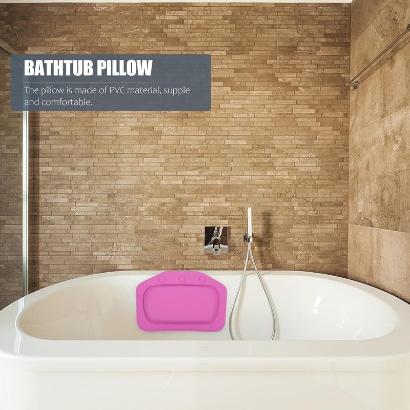 Garneck Spa Bathtub Pillow with Suction Cups, PVC Foam Bath Neck and Shoulder Support Cushion, Non-Slip Tub Pillow for Home and Hotel Use, Purple Textured Surface - Image 5