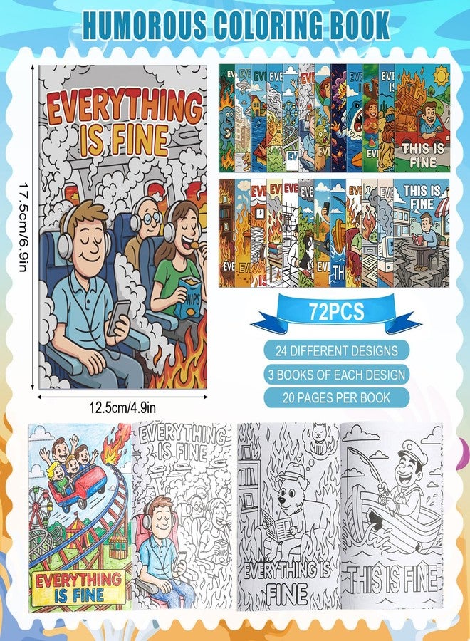 YooNotee 72pcs Humorous Coloring Book Bulk Set for Adult, Funny Stress Relief Gift for Coworkers, Friend, Boss, Office Life - Image 2