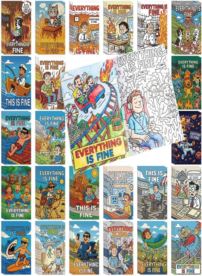 YooNotee 72pcs Humorous Coloring Book Bulk Set for Adult, Funny Stress Relief Gift for Coworkers, Friend, Boss, Office Life - Image 1
