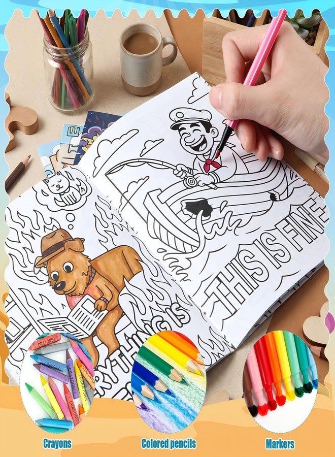 YooNotee 72pcs Humorous Coloring Book Bulk Set for Adult, Funny Stress Relief Gift for Coworkers, Friend, Boss, Office Life - Image 4