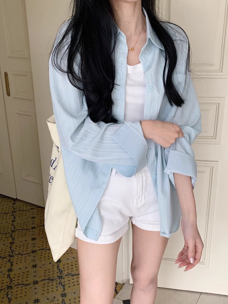 [Imitation Cotton] 2023 Summer Hollow Back Shirt Womens Design Sense Fashion Casual Western Style Top 337#