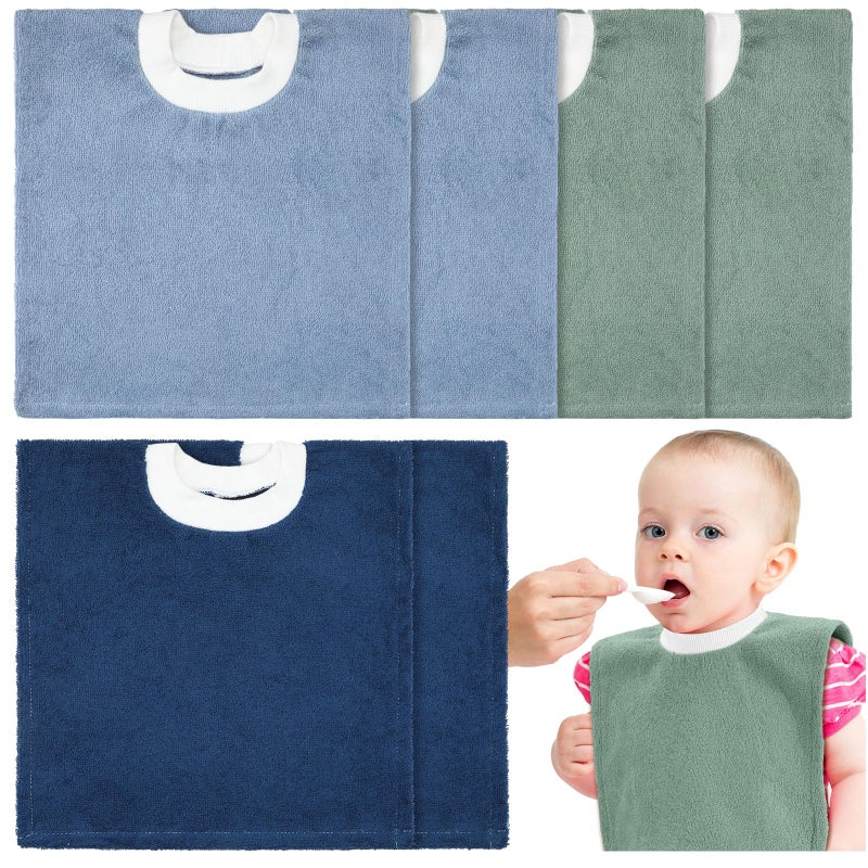Foaincore 6 Pcs Pullover Baby Bibs Cotton Terry Toddler Absorbent Infant for Feeding and Drooling Towel Slip on Bib (Elegant Color) - Image 1