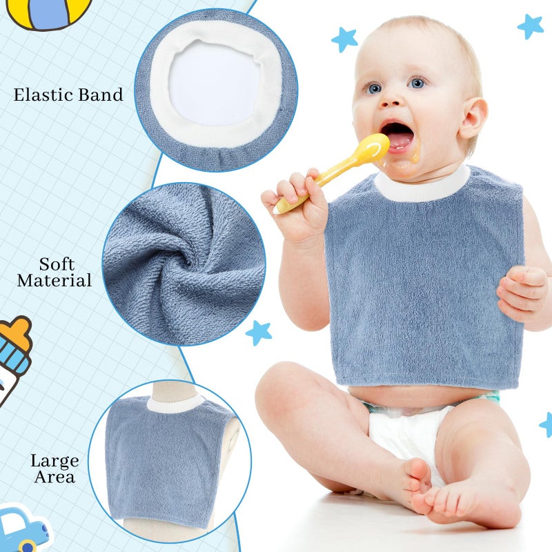 Foaincore 6 Pcs Pullover Baby Bibs Cotton Terry Toddler Absorbent Infant for Feeding and Drooling Towel Slip on Bib (Elegant Color) - Image 3