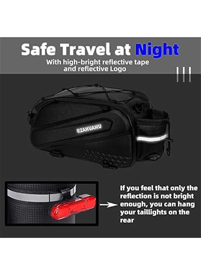 Generic Bike Rear Seat Bag Carbon Waterproof Cycling Bike Rear Seat Trunk Bag Accessories Cargo Pack Road MTB Road Bicycle Carrier Bag Pannier Handbag  - Image 5