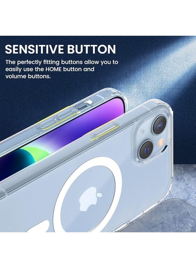 Clear Case Compatible with iPhone 13 Case & iPhone 14 Case, Magnetic Case with Built-in Magnets, Crystal Clear Hard PC Back + Soft TPU Frame Slim Cover for iPhone 13 / iPhone 14 6.1" - (Clear) - Image 5