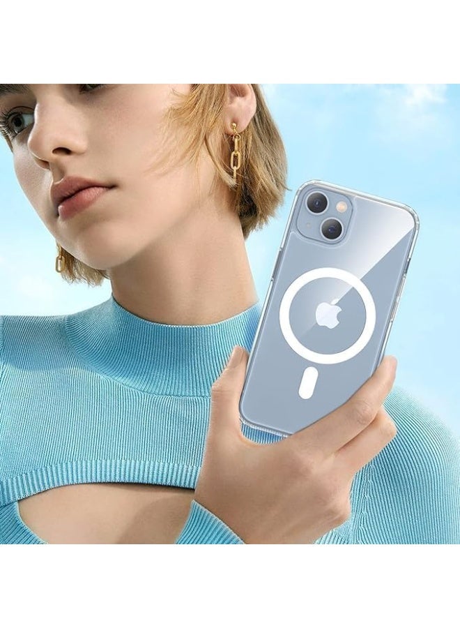 Clear Case Compatible with iPhone 13 Case & iPhone 14 Case, Magnetic Case with Built-in Magnets, Crystal Clear Hard PC Back + Soft TPU Frame Slim Cover for iPhone 13 / iPhone 14 6.1" - (Clear) - Image 4