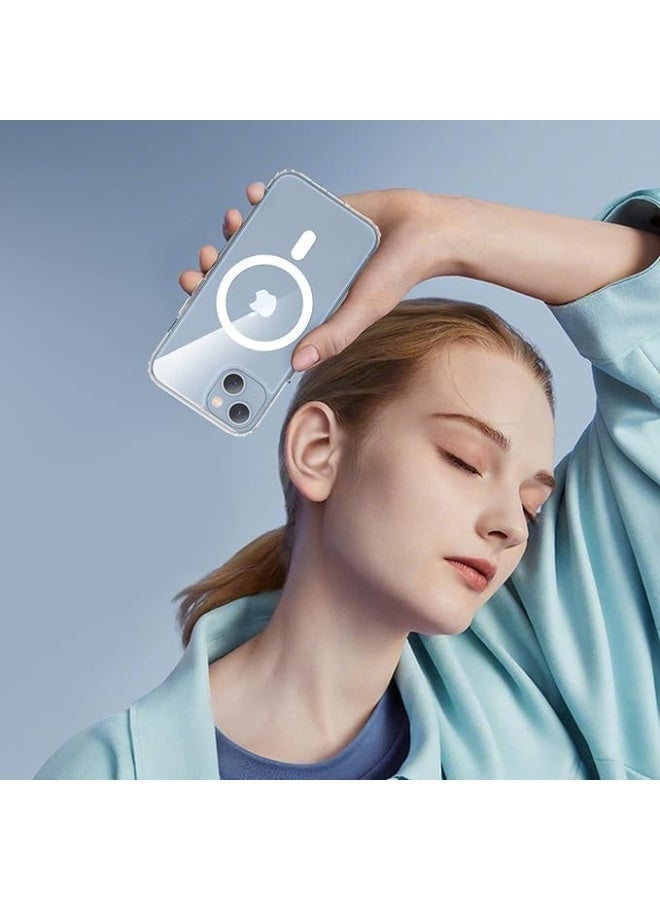 Clear Case Compatible with iPhone 13 Case & iPhone 14 Case, Magnetic Case with Built-in Magnets, Crystal Clear Hard PC Back + Soft TPU Frame Slim Cover for iPhone 13 / iPhone 14 6.1" - (Clear) - Image 2